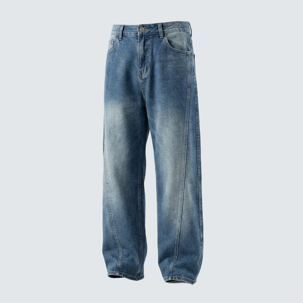 SQUAREFIT™ Structured Seam Wide-Leg Jeans